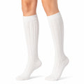 Calze al ginocchio 39-42 bianche in maglia traforata stile classico