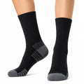 Calze sportive 35-38 in maglia elasticizzata nere e grigie a coste