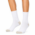 Calze sportive 43-46 in cotone bianco e beige a coste