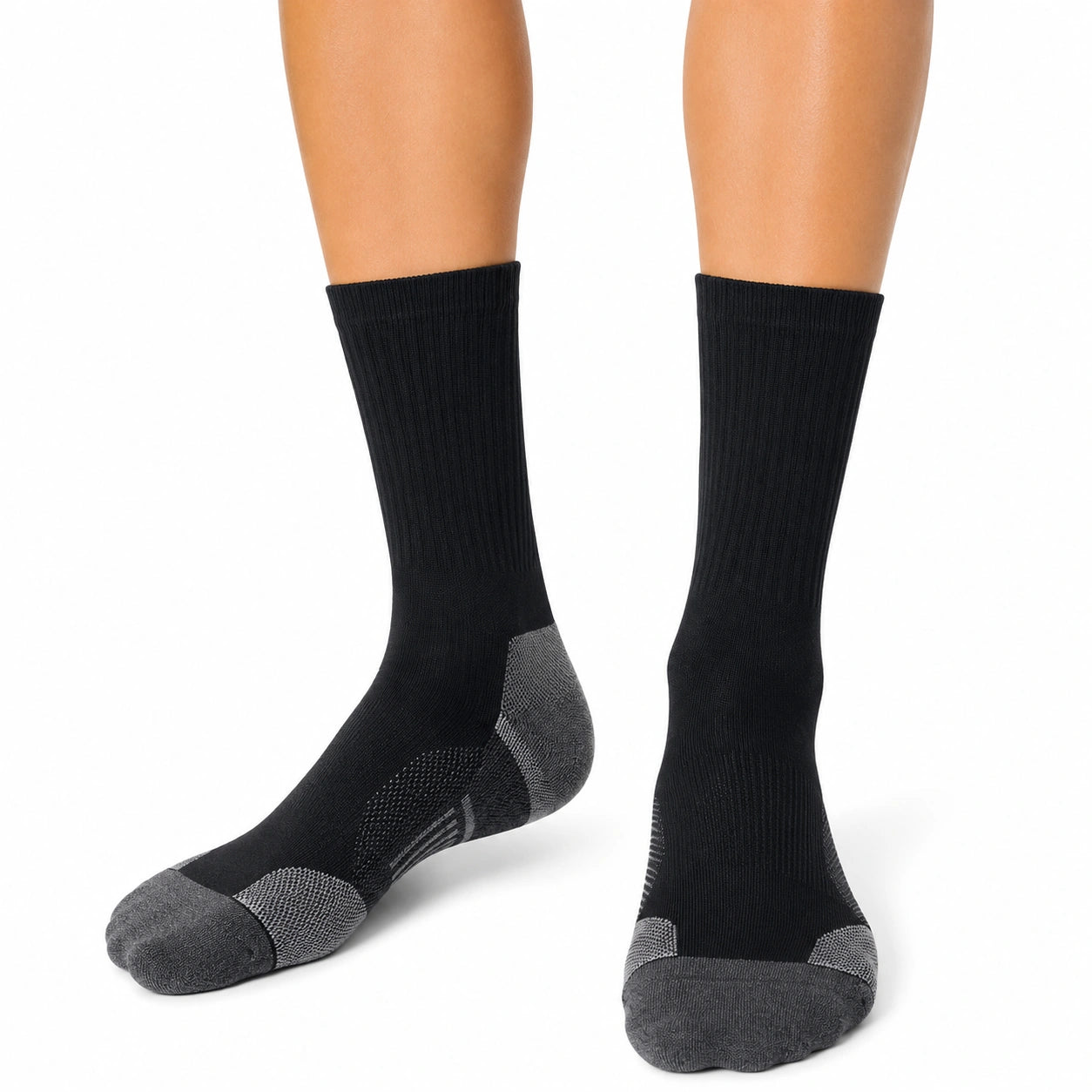 Calze sportive 43-46 in maglia nero/grigio con rinforzi