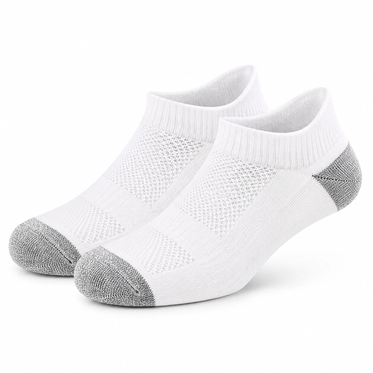 Calzini alla caviglia 39-42 in maglia bianco/grigio traspiranti per sport
