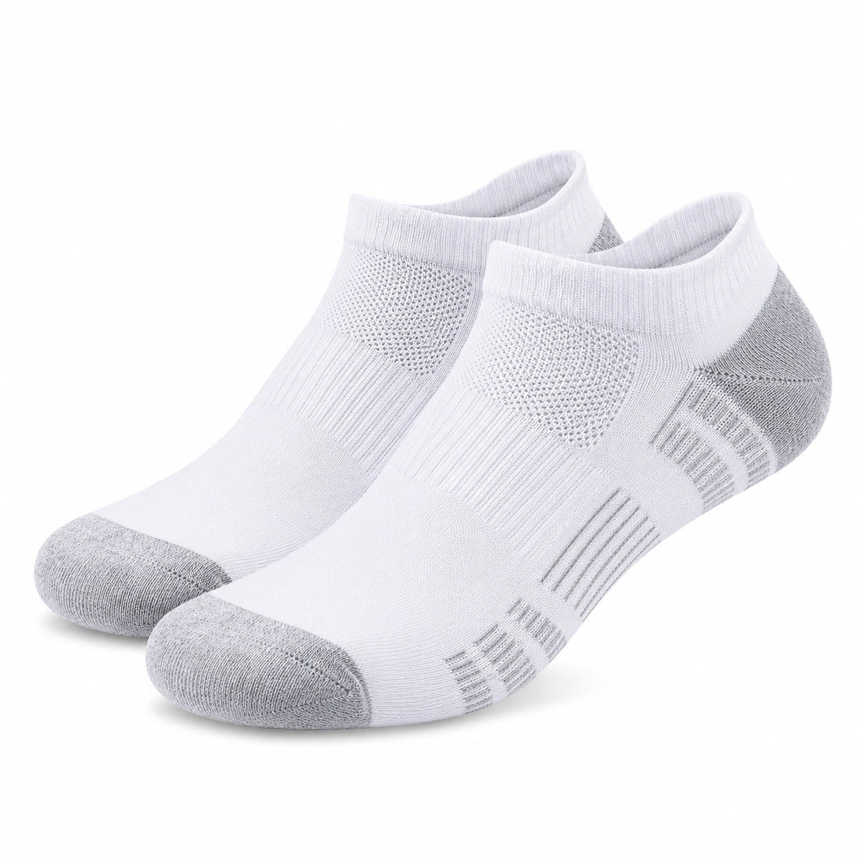Calzini sportivi alla caviglia 39-42 in maglia bianco/grigio con pannelli traspiranti