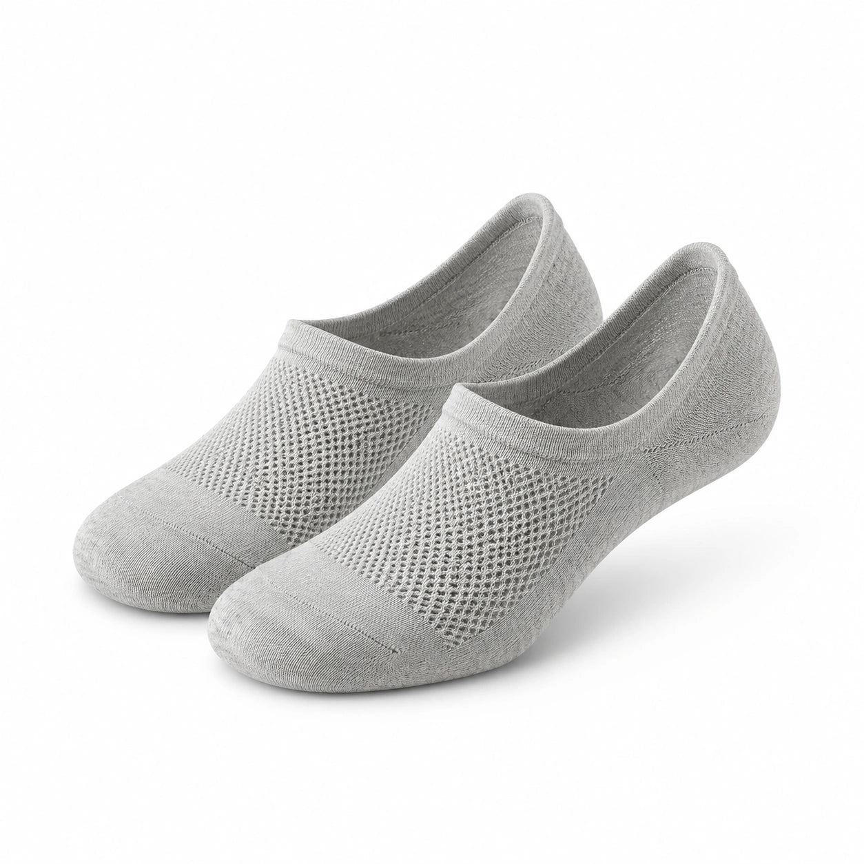 Calzini invisibili 43-46 in maglia grigio traspirante - elasticizzati