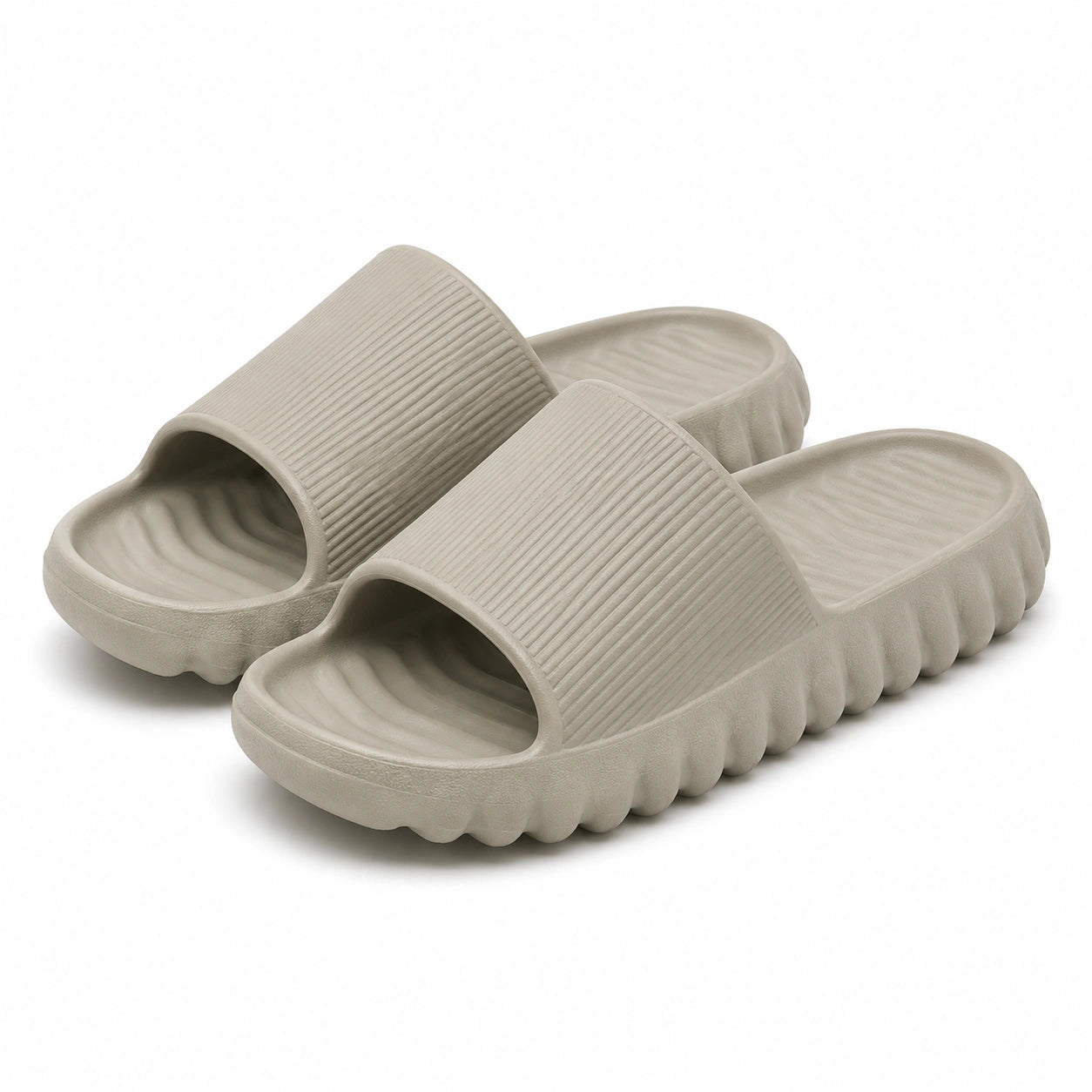 Ciabatte 38/39 in materiale sintetico beige - suola sagomata per uso quotidiano