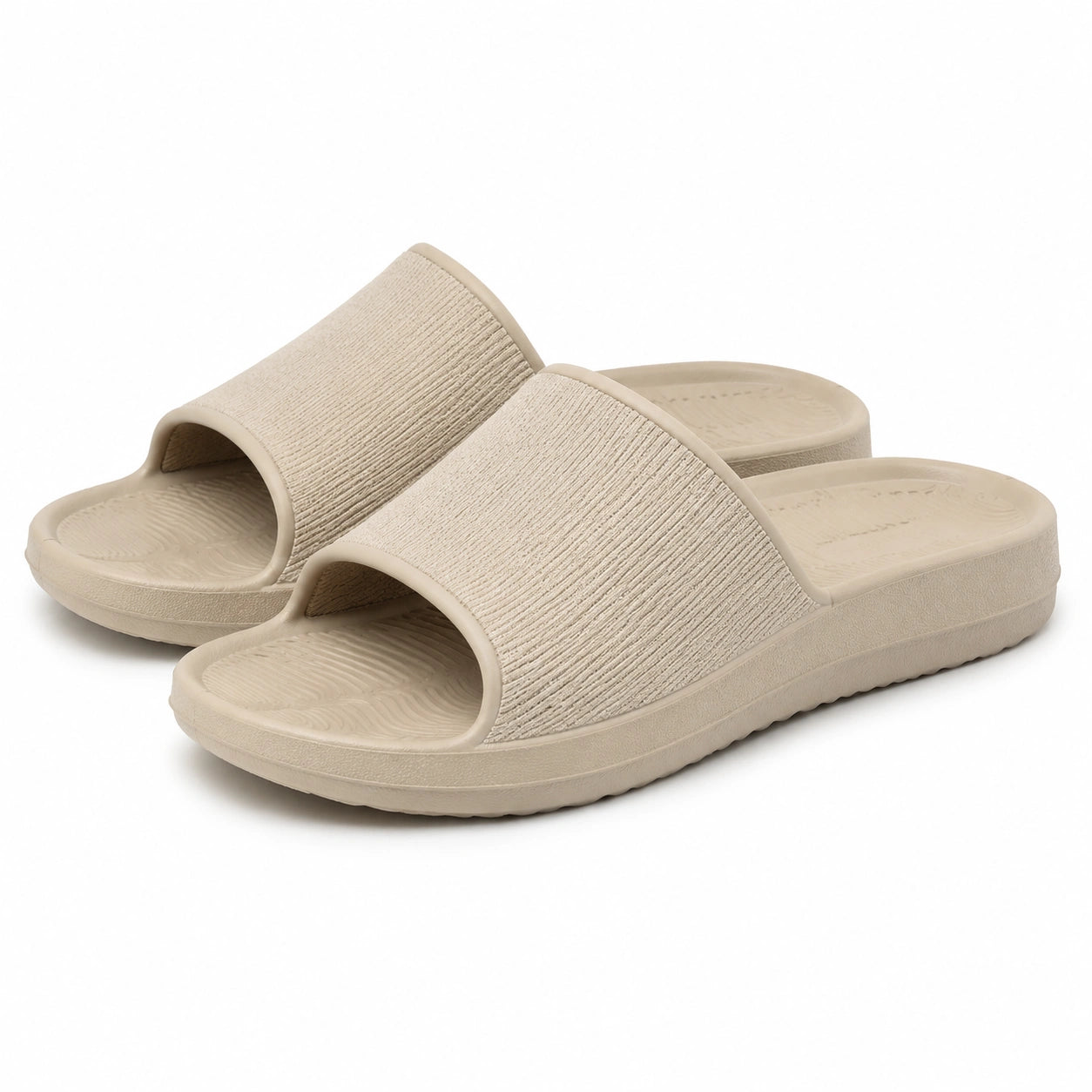 Ciabatte 36/37 in materiale sintetico beige - aperte antiscivolo per uso quotidiano