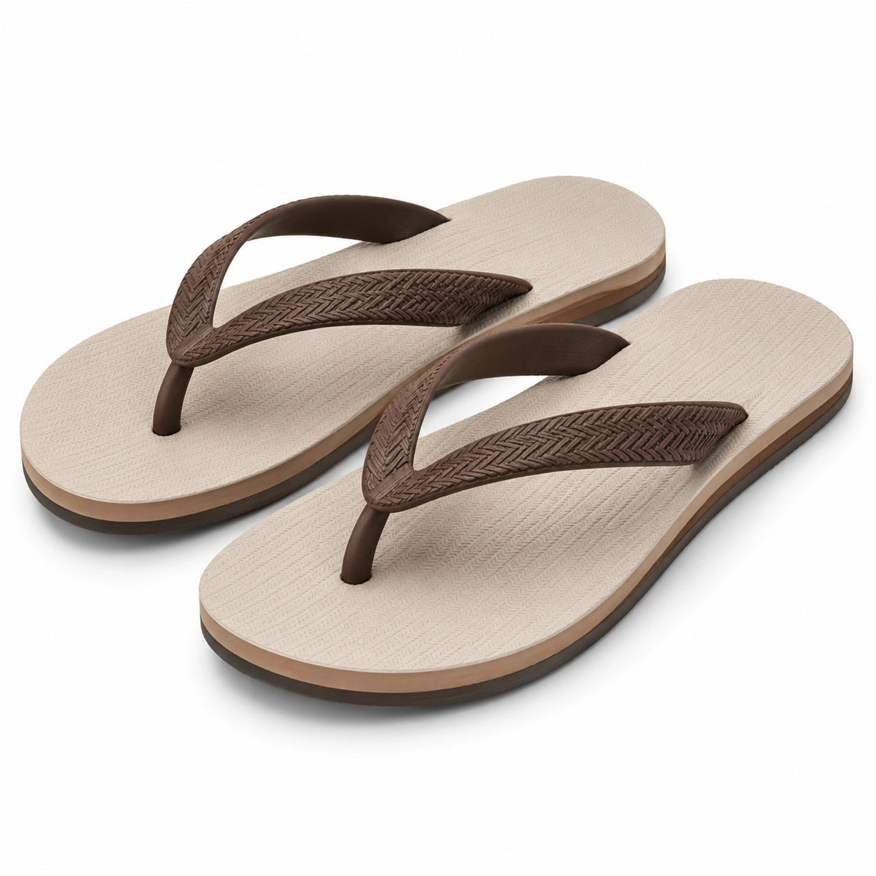 Infradito 40/41 beige e marrone in materiale sintetico - stile casual estivo