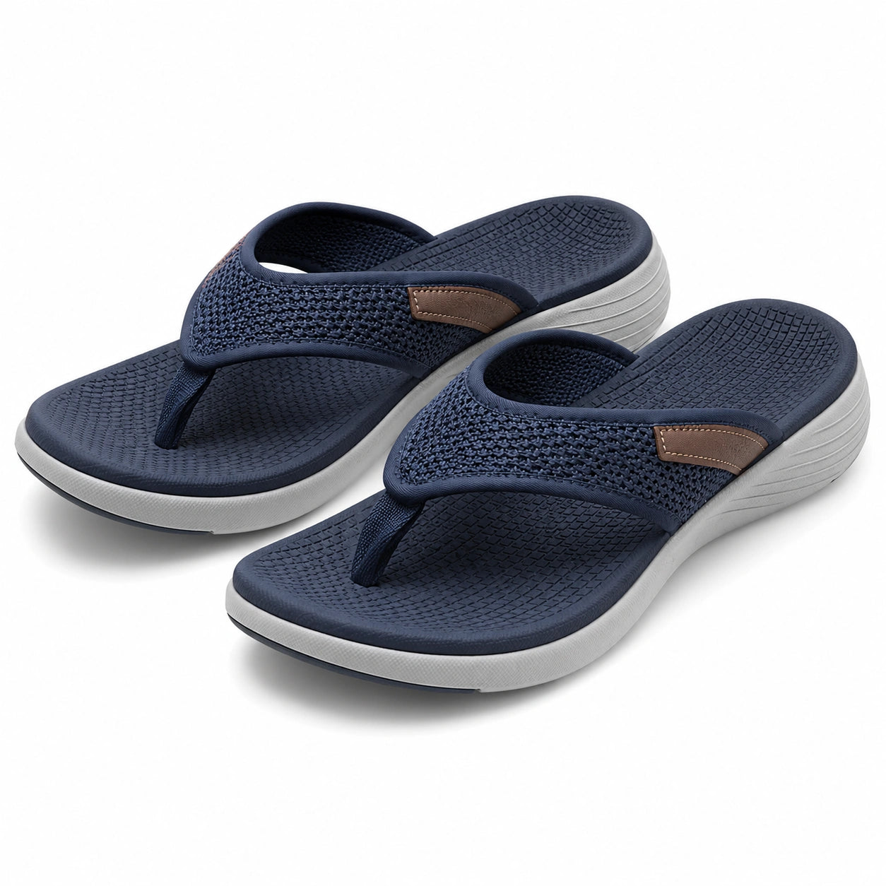 Infradito 40/41 blu navy in tessuto sintetico con suola ammortizzata per uso quotidiano