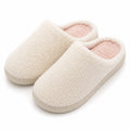 Pantofole da donna 38/39 in tessuto bouclé bianco e rosa con suola antiscivolo