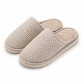 Pantofole da casa 36/37 in tessuto beige a punta chiusa